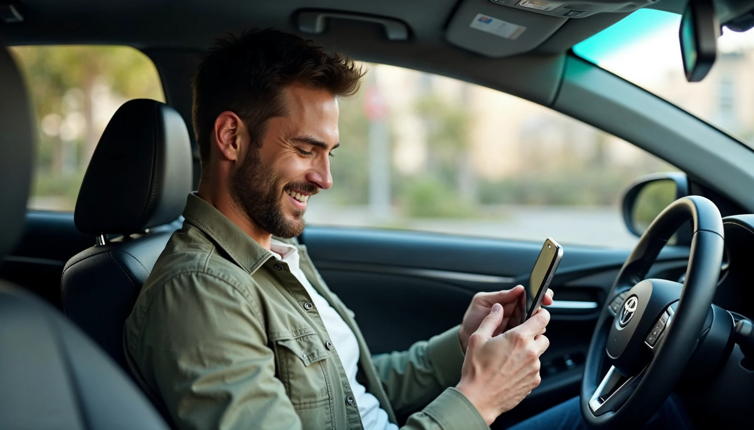 Working as a taxi driver: a driver in Toyota