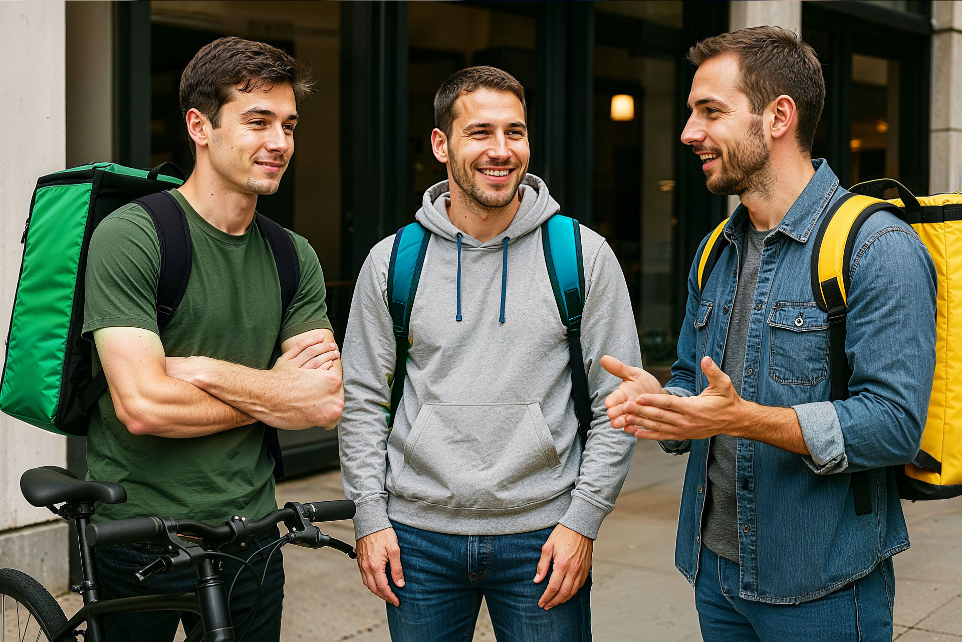 Uber Eats Nowe Miasta: kurierzy podczas dostawy