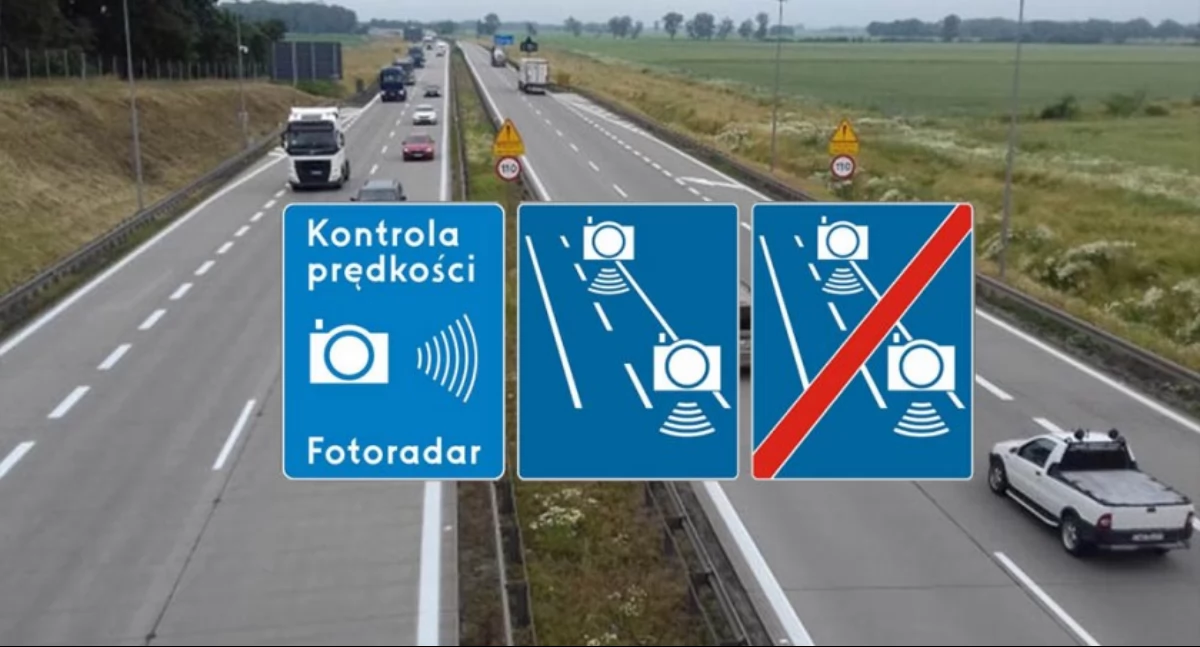 Odcinkowy pomiar prędkości: znaki drogowe