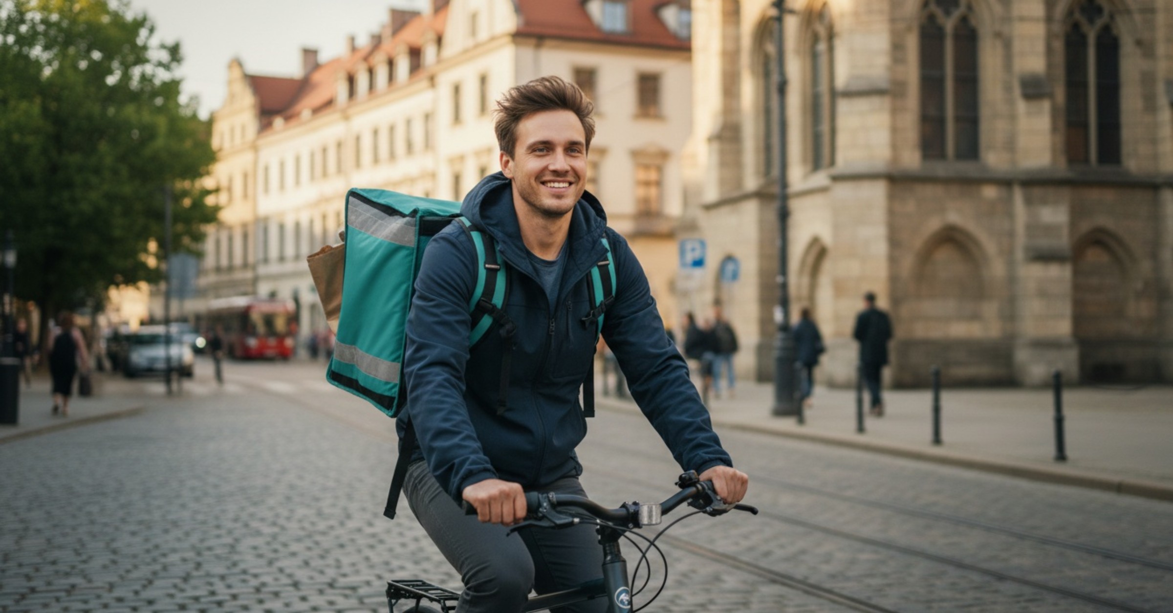 Legalization of stay: courier on a bicycle