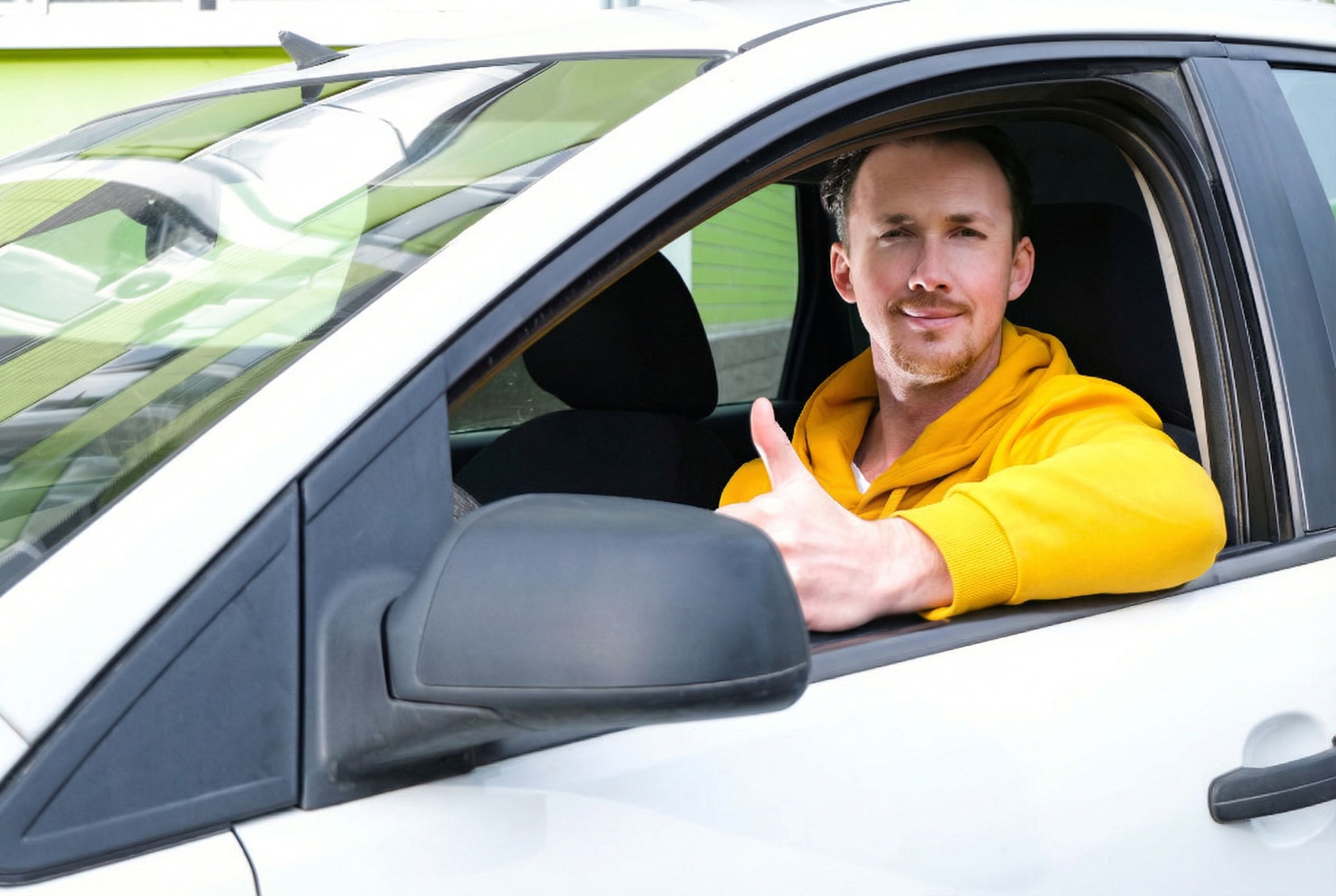 Dziury po odwilży: kierowca w taksówce