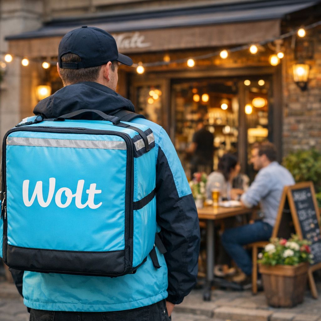 Wolt Gorzów Wielkopolski: kurier przed restauracją