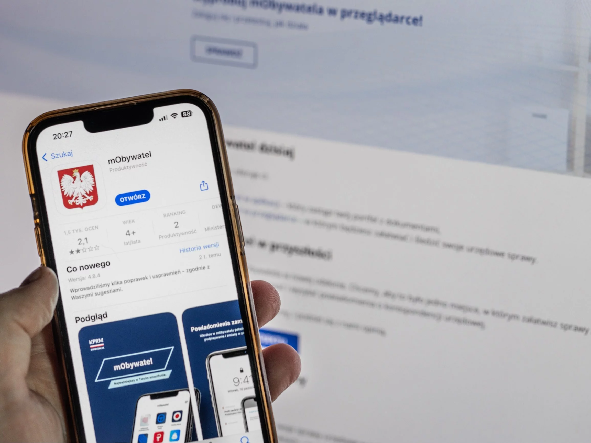 приложение mObywatel: screen экран