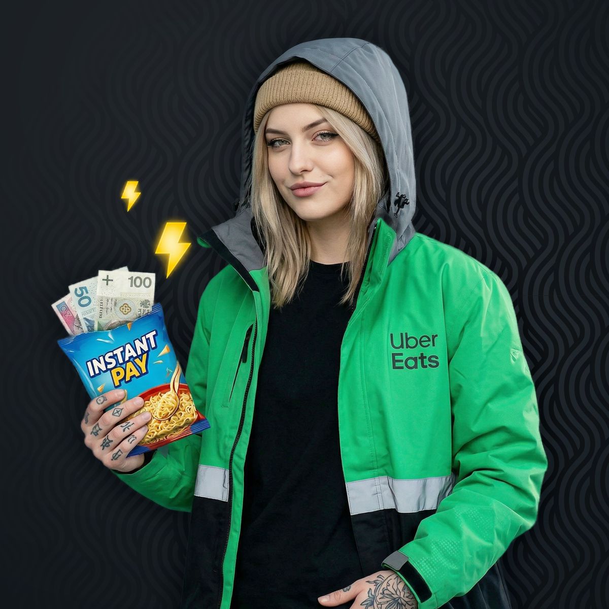 Natychmiastowe wypłaty: kurierka Uber Eats
